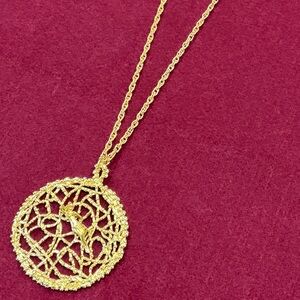 24k gold electroplate “Coral Sea Nymph”  necklace on 24” chain